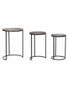 Set of 3 small tables DKD Home Decor Black Copper Golden 44 x 44 x 61 cm | Tienda24 Tienda24.eu