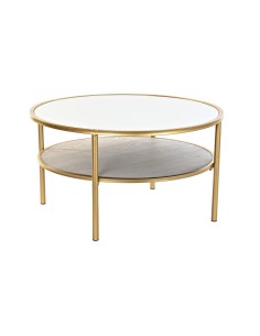 Centre Table DKD Home Decor Golden Metal Mango wood 74 x 74 x 44 cm | Tienda24 Tienda24.eu