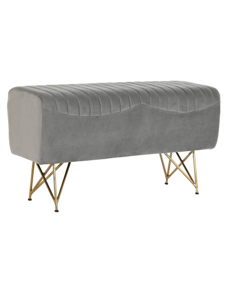 Hocker DKD Home Decor 90 x 31 x 47 cm Grau Gold Metall | Tienda24 Tienda24.eu