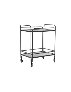 Mueble Camarera DKD Home Decor Negro Metal Cristal 60,5 x 40,5 x 75,5 cm de DKD Home Decor, Carros de servicio - Ref: S303413...