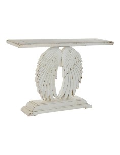 Mesa de apoio DKD Home Decor Branco Castanho Madeira de mangueira 53 x 53 x 53 cm | Tienda24 Tienda24.eu