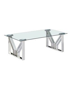 Mesa de Centro Ariki Mesa Acero Ratán Cristal Templado ratán sintético 73 x 61 x 46 cm | Tienda24 Tienda24.eu