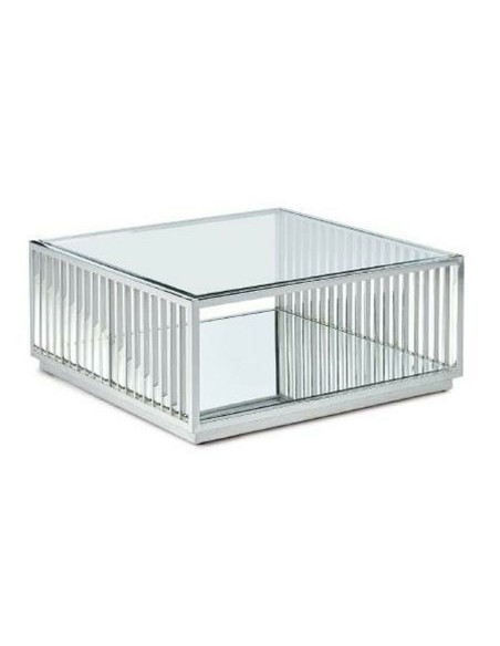 Table Basse DKD Home Decor Transparent Argenté Acier Miroir 100 x 100 x 45 cm | Tienda24 Tienda24.eu