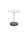 Table d'appoint DKD Home Decor Noir Transparent Doré Verre Acier 45 x 45 x 50 cm | Tienda24 Tienda24.eu