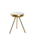 Mesa de apoio DKD Home Decor Dourado Alumínio Branco Lacado (43 x 43 x 61 cm) | Tienda24 Tienda24.eu