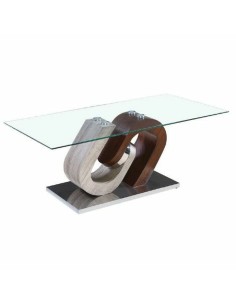 Mesa de Centro DKD Home Decor Multicolor Transparente Natural Madera Cristal Madera MDF 130 x 65 x 35,5 cm | Tienda24 Tienda24.eu