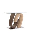 Console DKD Home Decor MDF Wood Natural Brown Transparent Silver Steel 120 x 40 x 76 cm | Tienda24 Tienda24.eu