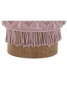 Repose-pied DKD Home Decor 43 x 43 x 51 cm Bois Marron Rose clair Macramé Boho | Tienda24 Tienda24.eu