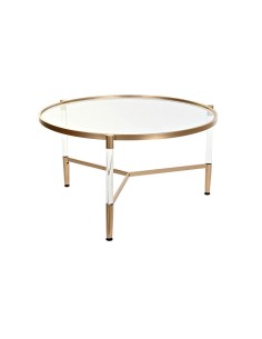 Mesa de Centro DKD Home Decor Glamour Transparente Dorado Acrílico Metal 87 x 87 x 50 cm de DKD Home Decor, Mesas de café - R...