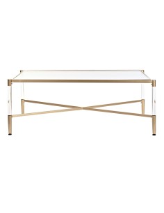 Mesa de Centro DKD Home Decor Dorado Metal Madera de mango 74 x 74 x 44 cm | Tienda24 Tienda24.eu