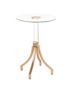 Table d'appoint DKD Home Decor Blanc Marron Doré Métal Bois MDF 45 x 45 x 39 cm | Tienda24 Tienda24.eu