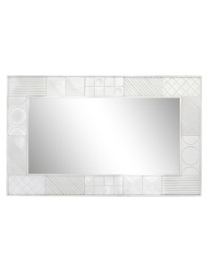 Miroir mural Home ESPRIT Blanc Bois de manguier Bois MDF Indien Décapé 89 x 2 x 89 cm | Tienda24 Tienda24.eu