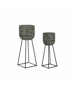 Cache-pot Gris Ciment 26 x 26 x 11 cm | Tienda24 Tienda24.eu