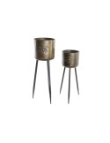 Conjunto de Vasos DKD Home Decor Preto Champanhe Metalizado Metal Loft 30 x 40 cm 25 x 25 x 80,5 cm (2 Unidades) | Tienda24 Tienda24.eu