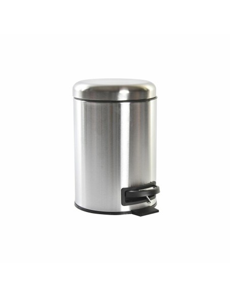 Waste bin DKD Home Decor Baths Silver Steel Basic 3 L 23 x 17,50 x 25 cm | Tienda24 Tienda24.eu