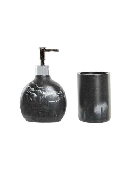 Bath Set DKD Home Decor Black Resin Plastic 11 x 6 x 17 cm | Tienda24 Tienda24.eu