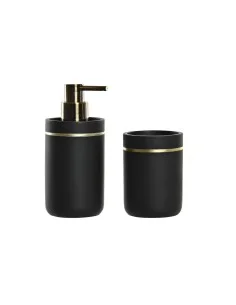 Set de Baño Negro Verde Polipropileno (12 Unidades) | Tienda24 Tienda24.eu