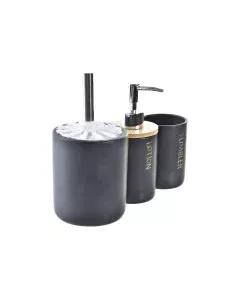 Set de Baño Negro Verde Polipropileno (12 Unidades) | Tienda24 Tienda24.eu