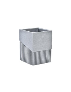 Portacepillos de Dientes DKD Home Decor Gris Resina 7,6 x 7,6 x 10 cm de DKD Home Decor, Soportes y dispensadores - Ref: S303...