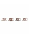 Piece Coffee Cup Set DKD Home Decor White Brown Pink 4 Pieces 90 ml | Tienda24 Tienda24.eu