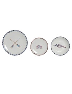 Set di Stoviglie DKD Home Decor Marino Azzurro Bianco Rosso Granato Porcellana (18 Pezzi) da DKD Home Decor, Piatti e teglie ...