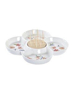 Bandeja de Aperitivos DKD Home Decor 24,5 x 20 x 1,2 cm Beige Verde Gres | Tienda24 Tienda24.eu