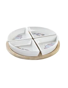 Plateau DKD Home Decor Champagne Métal Bois 36 x 22 x 4 cm Indien | Tienda24 Tienda24.eu