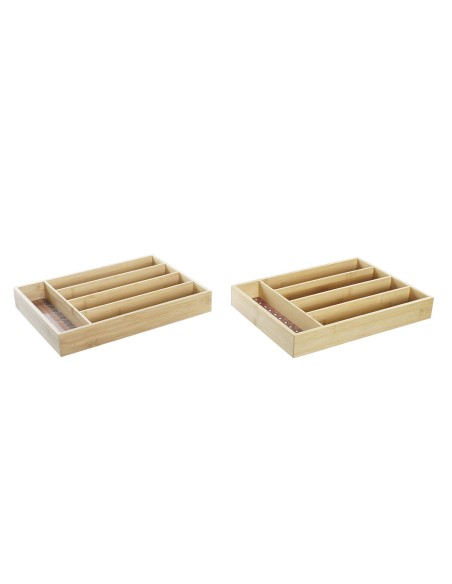 Organizador para Cubiertos DKD Home Decor Bambú Colonial Africano 25,5 x 35,5 x 5 cm (2 Unidades) | Tienda24 Tienda24.eu