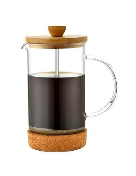 Kolben-Kaffeemaschine DKD Home Decor Durchsichtig natürlich Bambus Borosilikatglas 350 ml 16 x 9 x 18,5 cm | Tienda24 Tienda24.eu