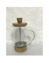 Cafetera de Émbolo DKD Home Decor Transparente Natural Bambú Vidrio de Borosilicato 350 ml 16 x 9 x 18,5 cm | Tienda24 Tienda24.eu