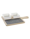 Set da Aperitivo DKD Home Decor Tapas Bambù Gres Lavagna 3 Pezzi 31 x 20 x 5 cm da DKD Home Decor, Piatti e teglie - Ref: S30...