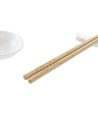 Conjunto de sushi DKD Home Decor Bambu Grés Branco Natural Oriental 27,3 x 20,3 x 2,5 cm (12 Unidades) | Tienda24 Tienda24.eu