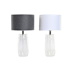 Lámpara de mesa DKD Home Decor Cristal Transparente Blanco Gris