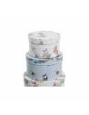 Set di Scatole per Sistemare Impilabili DKD Home Decor Cartone Città 37,5 x 37,5 x 18 cm da DKD Home Decor, Scatole e cassapa...