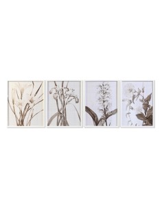 Toile Home ESPRIT Blanc Naturel Boho 60 x 3 x 60 cm (2 Unités) | Tienda24 Tienda24.eu