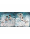 Pintura DKD Home Decor 100 x 3,5 x 100 cm Bailarina Ballet Romântico (2 Unidades) | Tienda24 Tienda24.eu