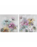 Cadre DKD Home Decor 100 x 3,5 x 100 cm Fleurs Shabby Chic (2 Unités) | Tienda24 Tienda24.eu