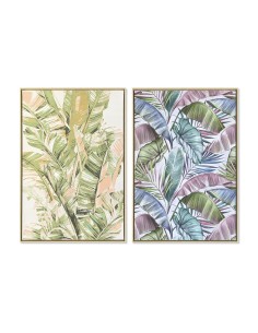 Painting Home ESPRIT Leaf of a plant Scandinavian 52,8 x 2,5 x 62,8 cm (2 Units) | Tienda24 Tienda24.eu