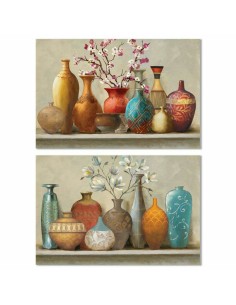 Painting DKD Home Decor 120 x 3 x 60 cm Flowers Romantic (2 Units) | Tienda24 Tienda24.eu