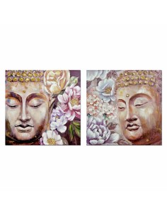 Quadro DKD Home Decor Buddha 80 x 3 x 80 cm Orientale (2 Unità) da DKD Home Decor, Stampe e quadri su tela - Ref: S3039111, P...