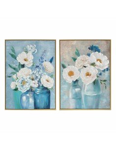 Pintura DKD Home Decor 53 x 4,3 x 73 cm Bloemen Moderno (2 Unidades) | Tienda24 Tienda24.eu