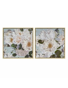 Quadro DKD Home Decor 80 x 4 x 80 cm Fiori Shabby Chic (2 Unità) da DKD Home Decor, Stampe e quadri su tela - Ref: S3039127, ...