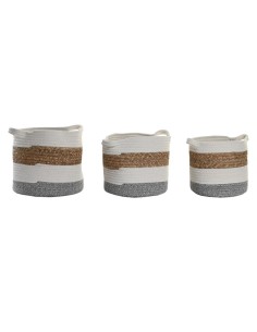 Cesta Multiusos Branco Tecido 30,4 x 14 x 20 cm (18 Unidades) | Tienda24 Tienda24.eu