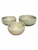 Set de basket DKD Home Decor Naturel Blanc Herbier marin (40 x 40 x 18 cm) (3 Pièces) | Tienda24 Tienda24.eu