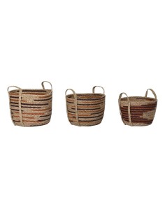 Basket set DKD Home Decor Polyester wicker (39 x 29 x 15 cm) | Tienda24 Tienda24.eu