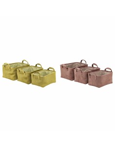 Korb-Set DKD Home Decor 43 x 42 x 17 cm Metall Aluminium Vintage | Tienda24 Tienda24.eu