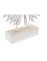 Figura Decorativa DKD Home Decor 36 x 7 x 46 cm Branco Tropical Folha de planta | Tienda24 Tienda24.eu