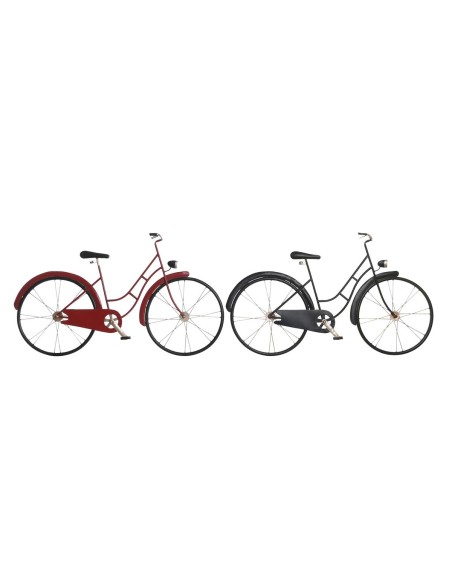 Figura Decorativa DKD Home Decor 79,5 x 4 x 47 cm Vermelho Preto Bicicleta Vintage (2 Unidades) | Tienda24 Tienda24.eu