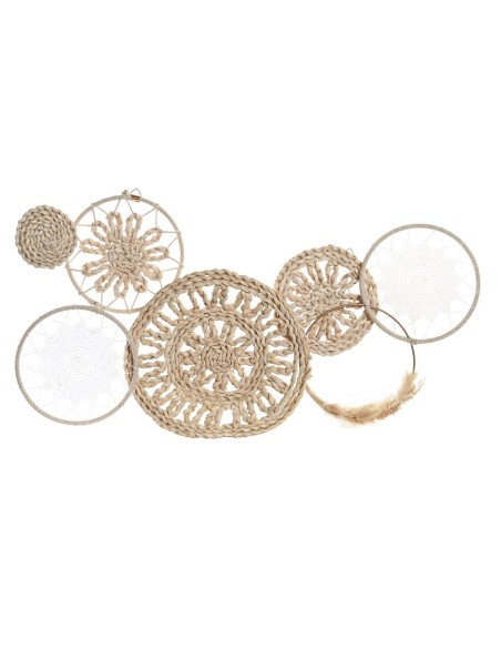 Wall Decoration DKD Home Decor 79 X 7 X 41,5 CM Natural White Boho | Tienda24 Tienda24.eu