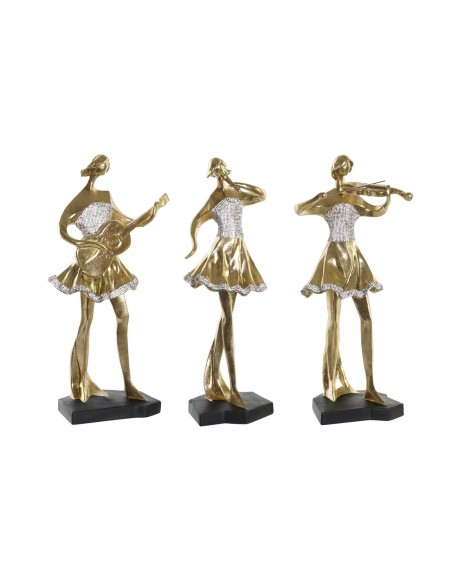 Deko-Figur DKD Home Decor Musik 20 x 12 x 41,5 cm Ballerina Gold Romantisch (3 Stück) | Tienda24 Tienda24.eu